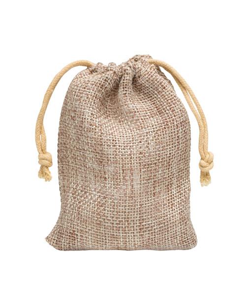 Jute-look zakjes XSmall, trekkoordje, 7.5x10cm(BxH), 4-kleuren